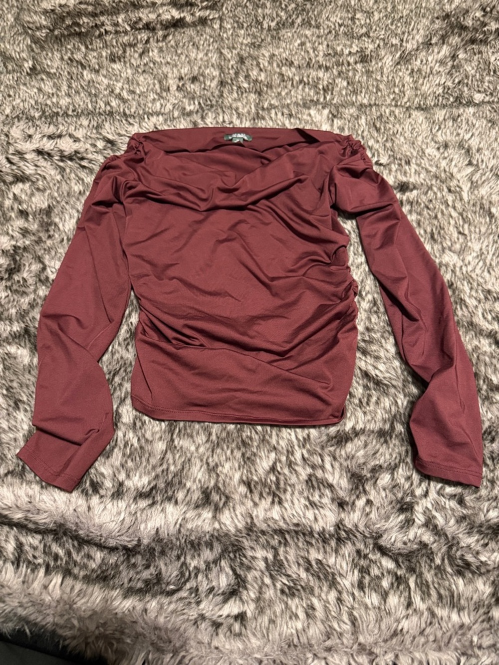wild fable Off-Shoulder Long Sleeve Top - Wine